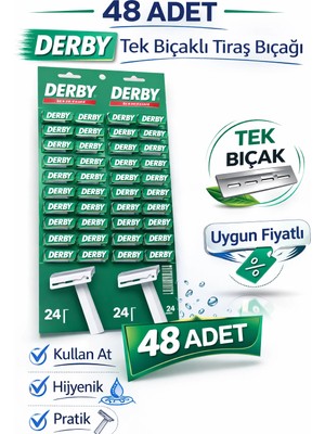 Alvo Store Buğz Derby Tek Bıçaklı Tıraş Bıçağı Avantajlı Paket Seçenekleri 48 Adet