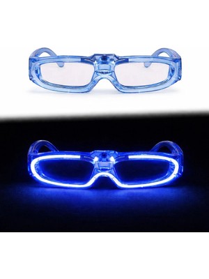 Alvo Store Buğz Mavi LED Işıklı Parti Gözlüğü 3 Modlu – Glow & Gece Eğlence Gözlüğü