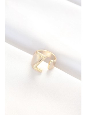 Alvo Store Buğz Z Harfli Altın Renk Ayarlanabilir Yüzük - Buğz