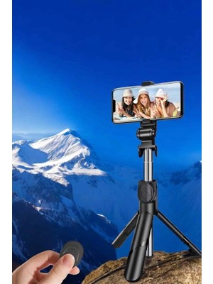 Astraltech Selfie Çubuğu Tripod Kumandalı Telefon Tutucu Siyah