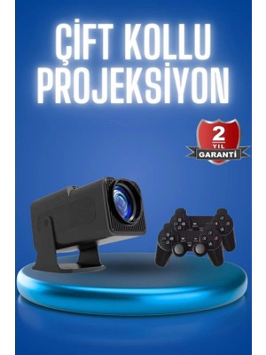 Alvo Store Buğz Android Projeksiyon Siyah Taşınabilir Sinema Projektörü 4K 1080P Ev Sineması Bluetooth - Buğz
