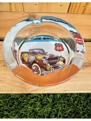 Panda Hediyelik Yuvarlak Cam Küllük/klasik Araba Cam