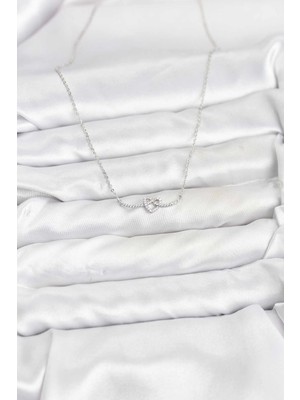 Alvo Store Buğz Pirinç Gümüş Renk Düğüm Kalp Model Kadın Kolye - Buğz