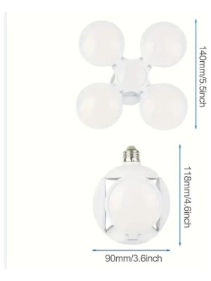 Alvo Store Buğz LED Futbol Ufo Ampul E27 28W 360 Derece Katlanır Lamba Ac 220V Lamba LED Spot Işık Beyaz Glop LED - Buğz