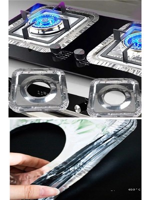 Alvo Store Buğz 20 Adet Ocak Üstü Koruyucu Leke Önleyici Isıya Dayanıklı Yıkanabilir Ocak Gözü Izgara Koruyucu Folyo