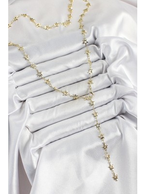 Alvo Store Buğz Pirinç Gold Renk Yıldızlı Kadın Y Kolye - Buğz