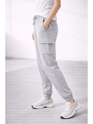 Munn Collection Jogger Eşofman Altı Rahat Kalıp, Kargo Cepli, Lastikli Paça, Günlük Spor Pantolon - Gri