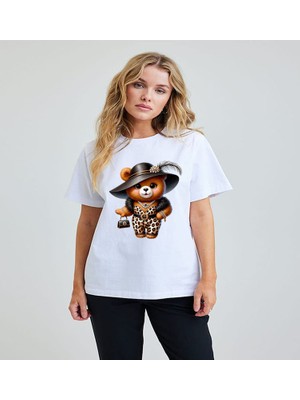 ÇARŞI47 Kadın Tişört Yuvarlak Yaka Dıgıtal Baskılı T-Shirt 3D Baskı Kalitesi