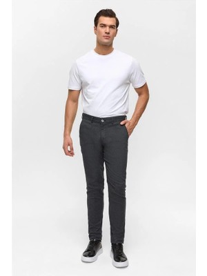 Süvari Siyah Slim Casual Pantolon