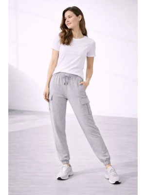 Sun&north Jogger Eşofman Altı Rahat Kalıp, Kargo Cepli, Lastikli Paça, Günlük Spor Pantolon - Gri