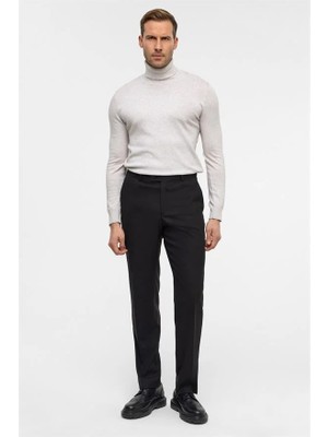 Süvari Siyah Regular Düz Casual Pantolon