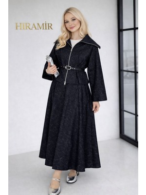 Hiramir Kadın Kot Takım Simli Kemerli  Modern Ikili Takım YZ2522