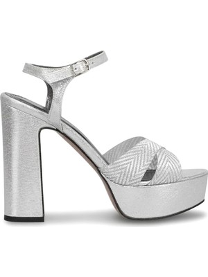 Ayakkabı Fuarı Elit PM08 K2057 Kadın Platform Ayakkabı Gümüş