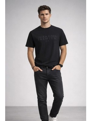 Jack & Jones Jakc&jones 12292403 0 Yaka Erkek Tshirt - Siyah