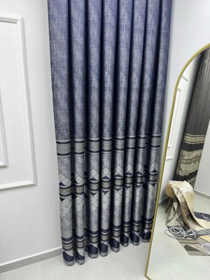 Nivemes Home Nivemeshome Ceyhan V-502 Lacivert  1/3  Pileli Fon Perde Apm