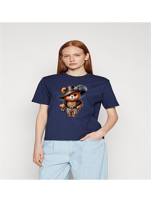 ÇARŞI47 Kadın Tişört Yuvarlak Yaka Dıgıtal Baskılı T-Shirt 3D Baskı Kalitesi