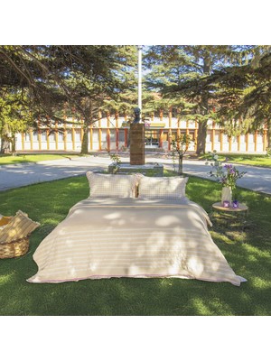 Sarev Almira-Z Sarı Çift Kişilik %100 Pamuk Pike Takımı