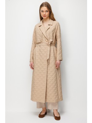 Esswaap Kapitone Dokulu Trenç  Camel