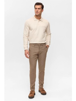 Süvari Bej Slim Casual Pantolon