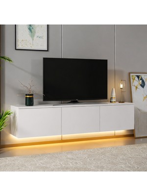 Betroya Vesta Ledli Tv Ünitesi – Işıklı Ledli Kapaklı Tv Ünitesi