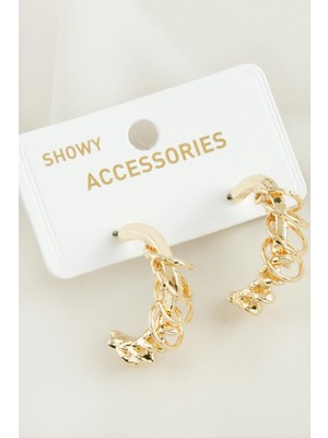 Zero Land Ozdestor Yarım Halka Tr Metal Küpe-Sarı