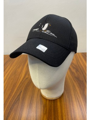 Hamze Penguen Nakışlı Pamuklu Kumaş Unisex Cap Şapka