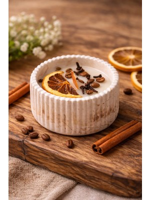 Lavinyum Mermer Desenli Aromalı Dekoratif Mum