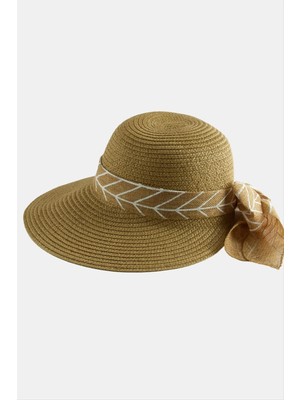 Zero Land Ozdestor Fiyonglu Hasır Şapka-Bej