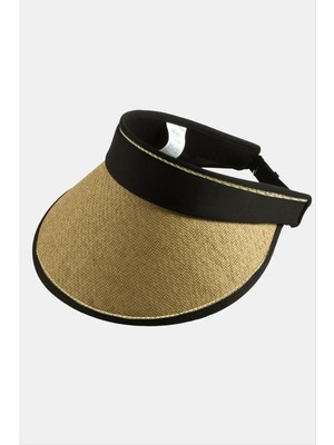 Zero Land Ozdestor Kasketli Hasır Plaj Şapkası-Krem