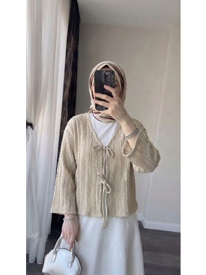 Miostil Pileli Ön Iki Bağlamalı Tunik-Taş