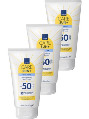 Avon Sun+ Protect Hassas Ciltler Için Nemlendirici Güneş Kremi Spf 50 150 Ml. Üçlü Paket