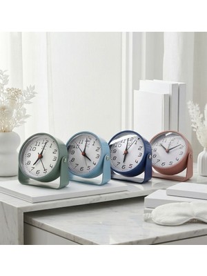 Melinee Yuvarlak Masa Çalar Saat ( Plastik Kasa & Renkli & Standlı ) ( Pilli & Işıklı ) Çap: 9.5cm