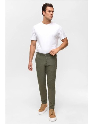 Süvari Koyu Haki Slim Casual Pantolon
