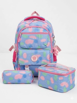 Benitto Kids Relaxion 3'lü Set Aksesuarlı Kız Çocuk Ilkokul Çantası Kalemlikli Beslenme Çantalı Sırt Çantası