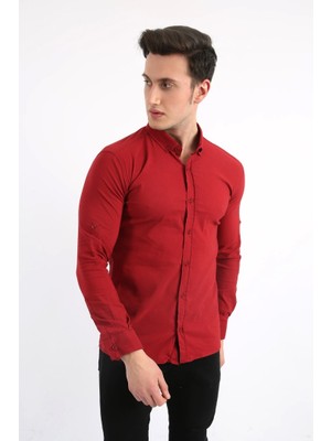 buğrahayalin Erkek Günlük Armür Desenli Likralı Gömlek