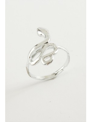 Zero Land Ozdestor Yılan Metal Yüzük-Gümüş Rengi
