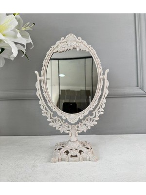 Özbience Ayaklı Çift Taraflı Vintage Makyaj Aynası, Şık ve Kullanışlı Parça