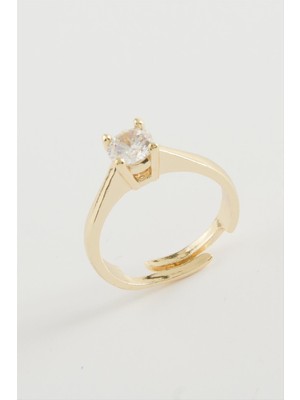 Zero Land Ozdestor Zirkon Tek Taşlı Yüzük-Gümüş Rengi