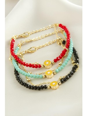 Zero Land Ozdestor Papatya Zincir Kristal Bileklik-Mi