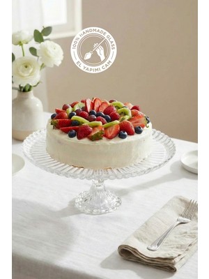 Feyza Design El Yapımı Cam Kek ve Pasta Sunumluk, Ayaklı, Zarif Tasarım