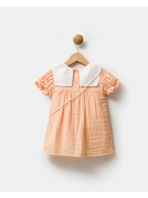Minipodyum Kız Bebek Bebe Yakalı Çantalı Elbise