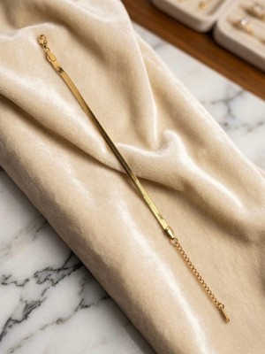 Meneva Aksesuar Italyan Altın Gold Renk Paslanmaz Çelik Bileklik