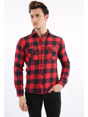 buğrahayalin Erkek Günlük Çift Cepli Kalın Oduncu Gömlek