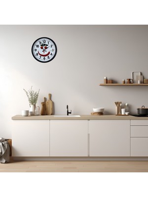 Pileli Store Siyah 36 cm Sebze Figürlü Eğlenceli Mutfak Duvar Saati