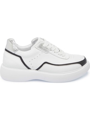 Tergan Beyaz Hakiki Deri Kadın Sneaker - K25I1AY67996-A26