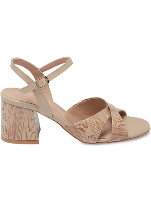 Tergan Vizon Hakiki Deri Kadın Topuklu Ayakkabı - K25Y1AY68086-A44