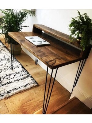 CopperWood Ahşap Masif Çalışma Masası Doğal Ahşap Masa