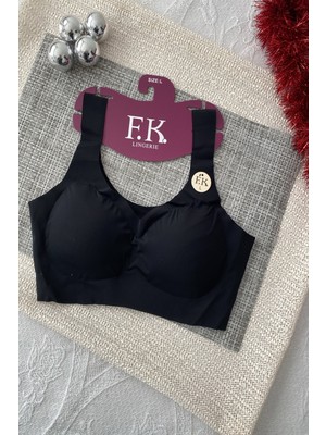 F.k Lazer Kesim Çıkarılabilir Pedli Seamless Bralet Sütyen Siyah