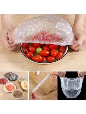 VeraGlobe Buğz 100 Adet Lastikli Tazeliği Koruyan Tencere ve Tabak Bonesi  Esnek Strech Kapak