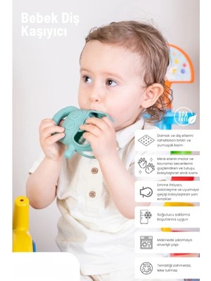 VeraGlobe Buğz Koyu Yeşil Bebek Silikon Diş Kaşıyıcı